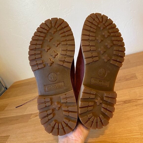 Timberland Teddy Fleece Burgundy Women's Leather Boots - Picture 9 of 12